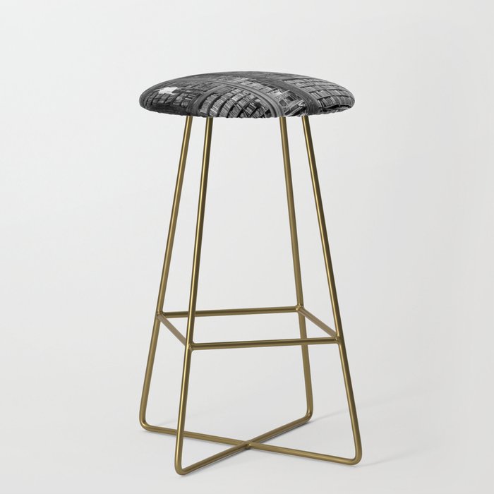 A book lovers dream - Cast-iron Book Alcoves Cincinnati Library black and white photography Stool
