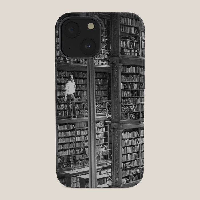 A book lovers dream - Cast-iron Book Alcoves Cincinnati Library black and white photography iPhone Case