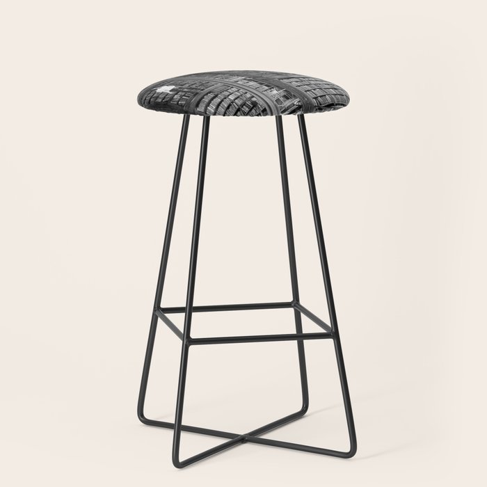 A book lovers dream - Cast-iron Book Alcoves Cincinnati Library black and white photography Stool