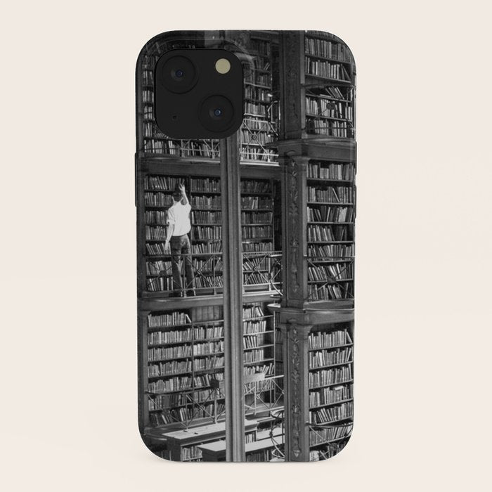 A book lovers dream - Cast-iron Book Alcoves Cincinnati Library black and white photography iPhone Case
