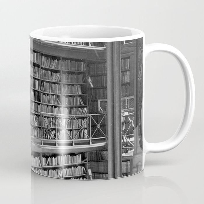 A book lovers dream - Cast-iron Book Alcoves Cincinnati Library black and white photography Coffee Mug