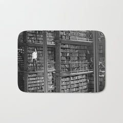 A book lovers dream - Cast-iron Book Alcoves Cincinnati Library black and white photography Bath Mat
