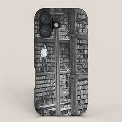 A book lovers dream - Cast-iron Book Alcoves Cincinnati Library black and white photography iPhone Case