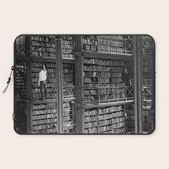 A book lovers dream - Cast-iron Book Alcoves Cincinnati Library black and white photography Laptop Sleeve
