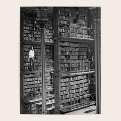 A book lovers dream - Cast-iron Book Alcoves Cincinnati Library black and white photography Poster