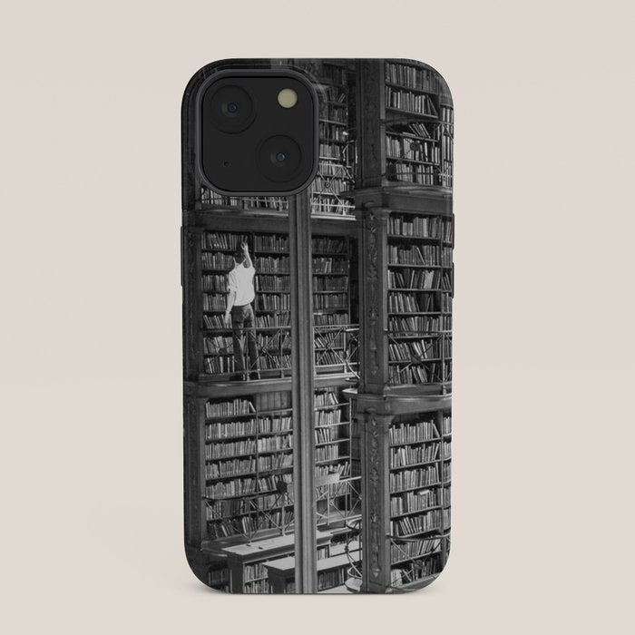 A book lovers dream - Cast-iron Book Alcoves Cincinnati Library black and white photography iPhone Case
