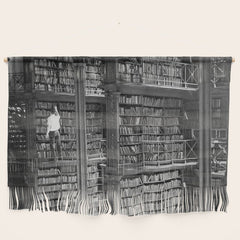 A book lovers dream - Cast-iron Book Alcoves Cincinnati Library black and white photography Wall Hanging