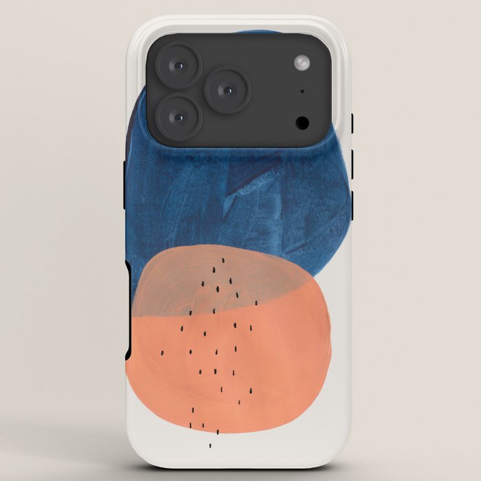 Twins' Minimalist Modern Mid Century Colorful Navy Blue Tan Shapes by Ejaaz Haniff iPhone Case