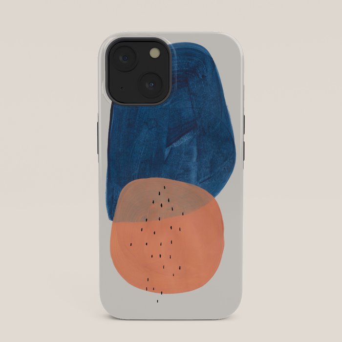Twins' Minimalist Modern Mid Century Colorful Navy Blue Tan Shapes by Ejaaz Haniff iPhone Case