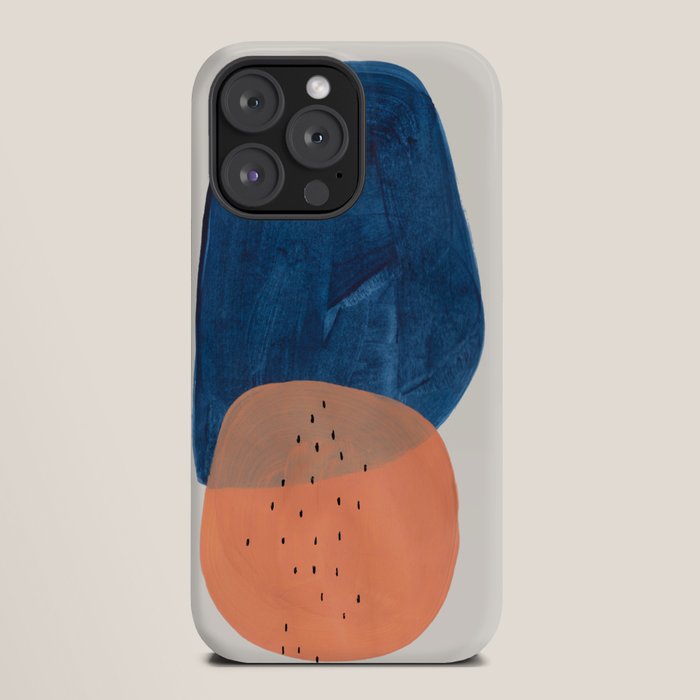 Twins' Minimalist Modern Mid Century Colorful Navy Blue Tan Shapes by Ejaaz Haniff iPhone Case