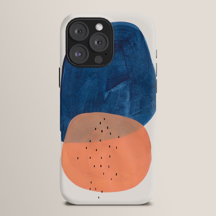 Twins' Minimalist Modern Mid Century Colorful Navy Blue Tan Shapes by Ejaaz Haniff iPhone Case