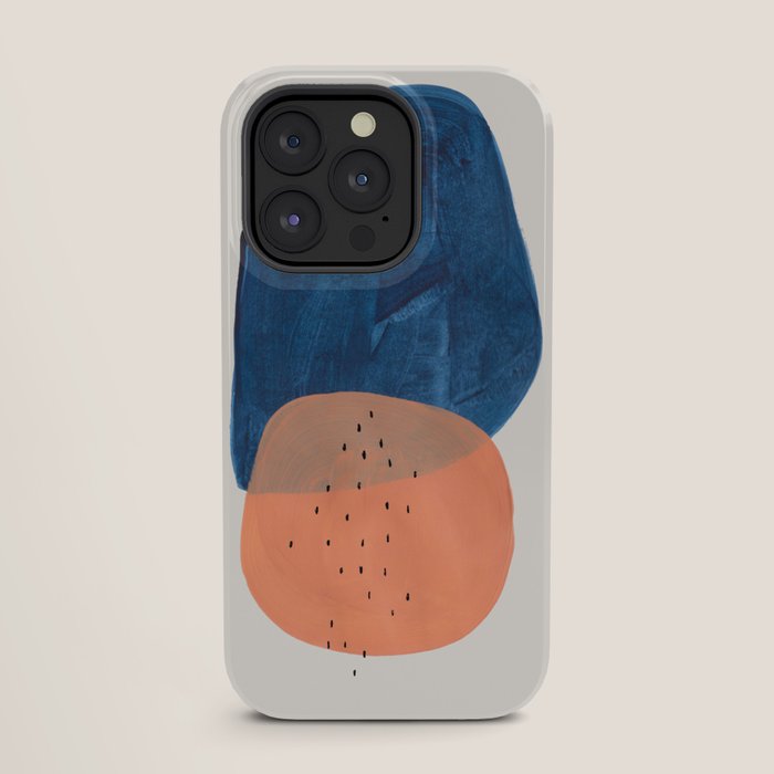Twins' Minimalist Modern Mid Century Colorful Navy Blue Tan Shapes by Ejaaz Haniff iPhone Case