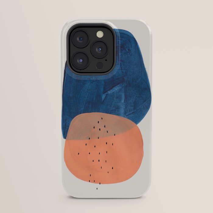 Twins' Minimalist Modern Mid Century Colorful Navy Blue Tan Shapes by Ejaaz Haniff iPhone Case