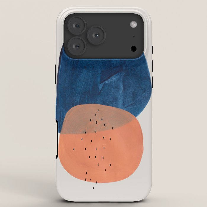 Twins' Minimalist Modern Mid Century Colorful Navy Blue Tan Shapes by Ejaaz Haniff iPhone Case