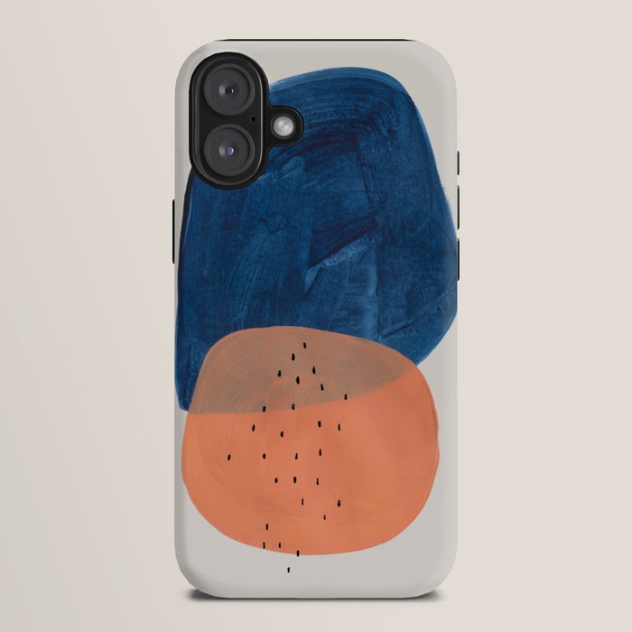Twins' Minimalist Modern Mid Century Colorful Navy Blue Tan Shapes by Ejaaz Haniff iPhone Case