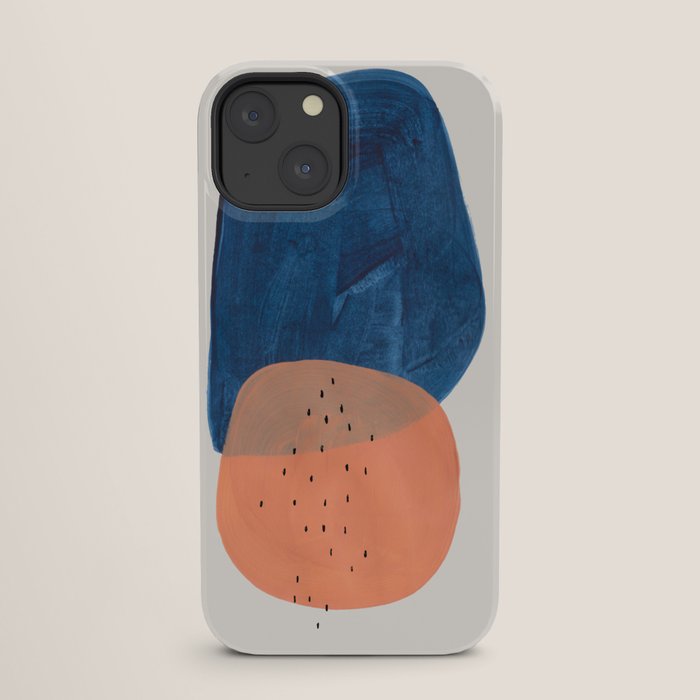 Twins' Minimalist Modern Mid Century Colorful Navy Blue Tan Shapes by Ejaaz Haniff iPhone Case