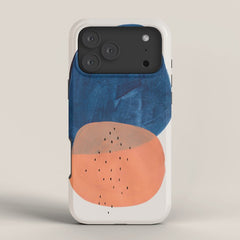 Twins' Minimalist Modern Mid Century Colorful Navy Blue Tan Shapes by Ejaaz Haniff iPhone Case