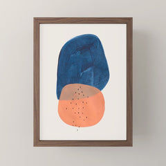Twins' Minimalist Modern Mid Century Colorful Navy Blue Tan Shapes by Ejaaz Haniff Mini Art Print