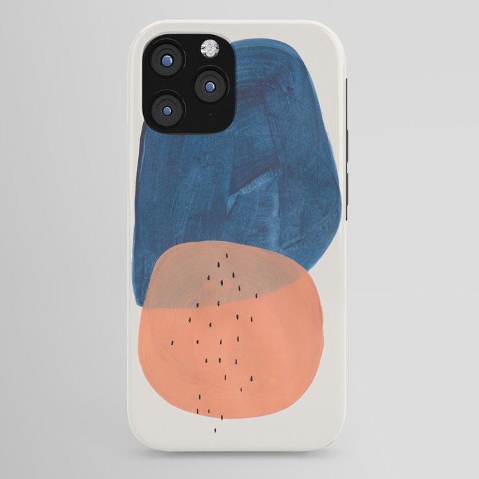 Twins' Minimalist Modern Mid Century Colorful Navy Blue Tan Shapes by Ejaaz Haniff iPhone Case