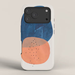 Twins' Minimalist Modern Mid Century Colorful Navy Blue Tan Shapes by Ejaaz Haniff iPhone Case
