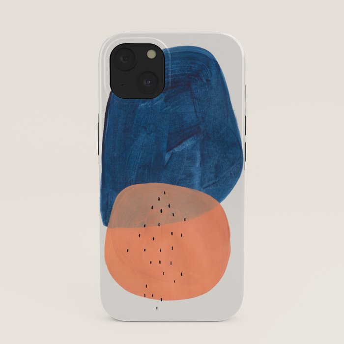 Twins' Minimalist Modern Mid Century Colorful Navy Blue Tan Shapes by Ejaaz Haniff iPhone Case