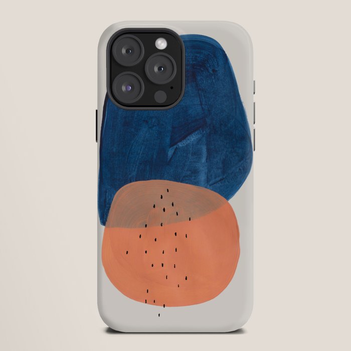Twins' Minimalist Modern Mid Century Colorful Navy Blue Tan Shapes by Ejaaz Haniff iPhone Case
