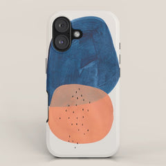 Twins' Minimalist Modern Mid Century Colorful Navy Blue Tan Shapes by Ejaaz Haniff iPhone Case