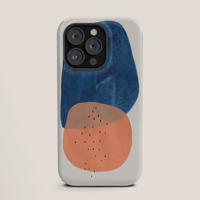 Twins' Minimalist Modern Mid Century Colorful Navy Blue Tan Shapes by Ejaaz Haniff iPhone Case