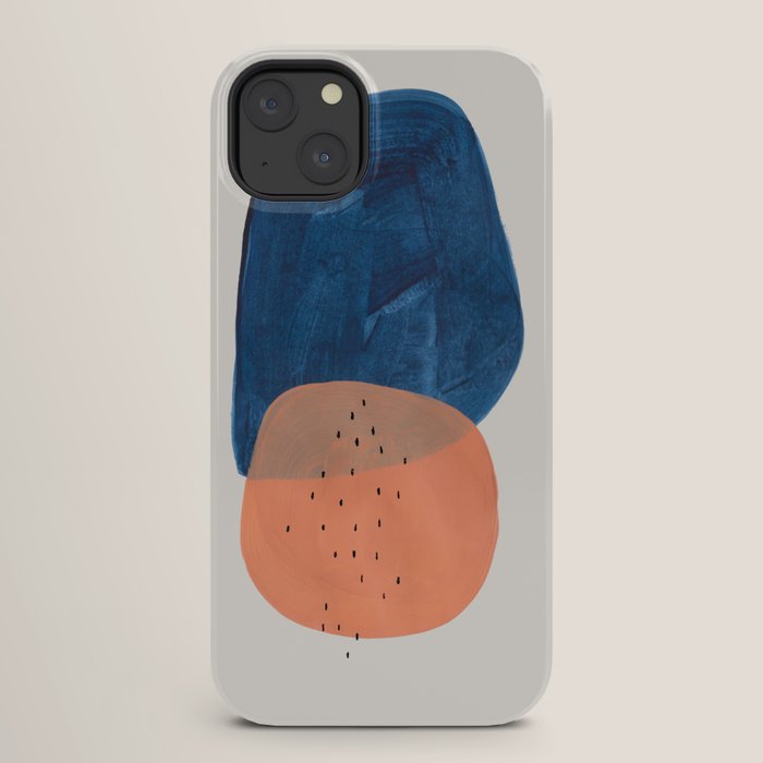Twins' Minimalist Modern Mid Century Colorful Navy Blue Tan Shapes by Ejaaz Haniff iPhone Case