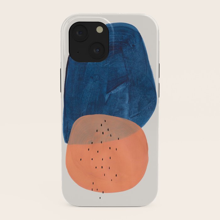 Twins' Minimalist Modern Mid Century Colorful Navy Blue Tan Shapes by Ejaaz Haniff iPhone Case