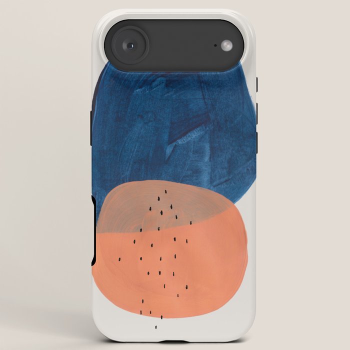 Twins' Minimalist Modern Mid Century Colorful Navy Blue Tan Shapes by Ejaaz Haniff iPhone Case