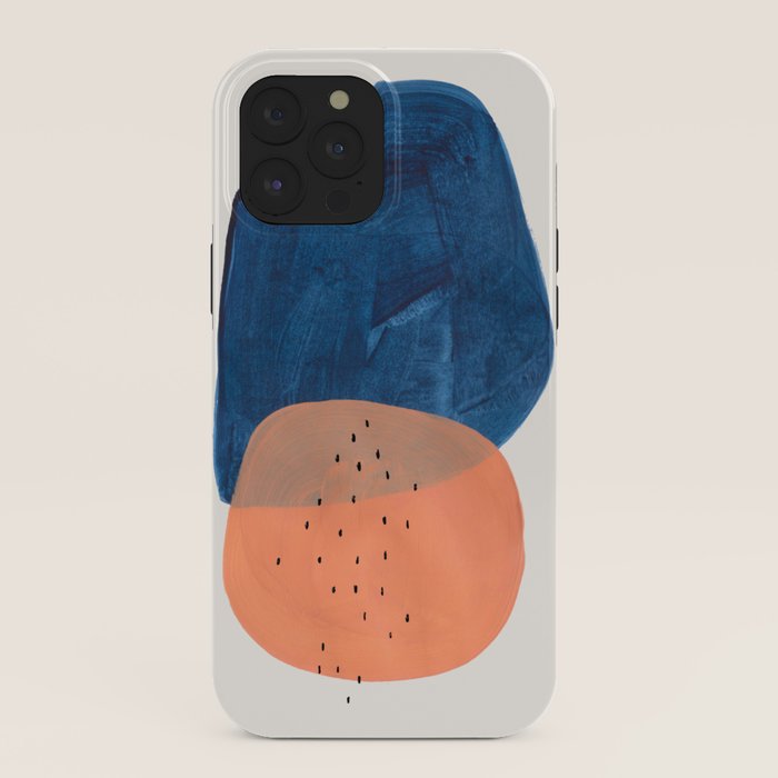 Twins' Minimalist Modern Mid Century Colorful Navy Blue Tan Shapes by Ejaaz Haniff iPhone Case
