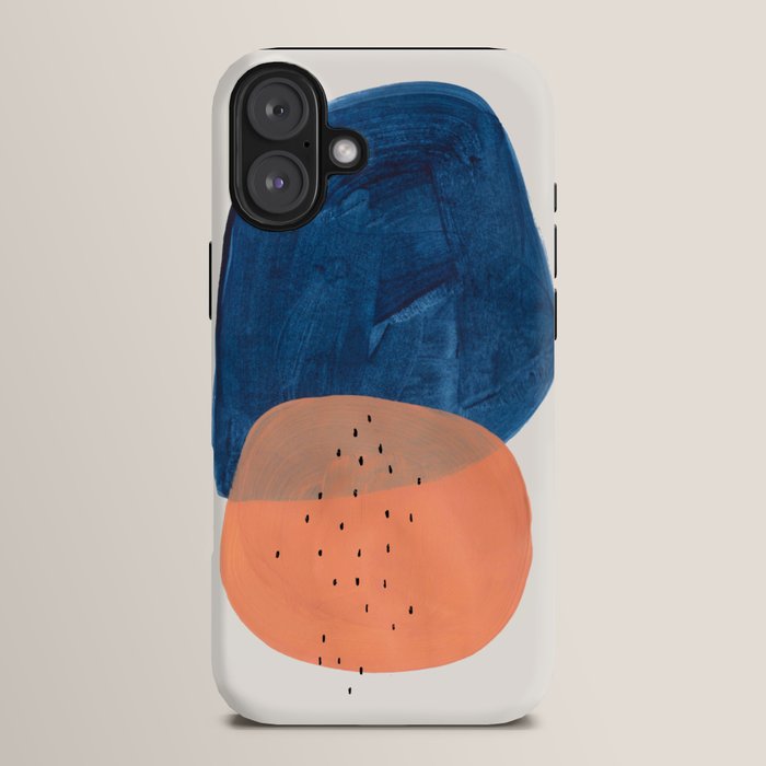 Twins' Minimalist Modern Mid Century Colorful Navy Blue Tan Shapes by Ejaaz Haniff iPhone Case