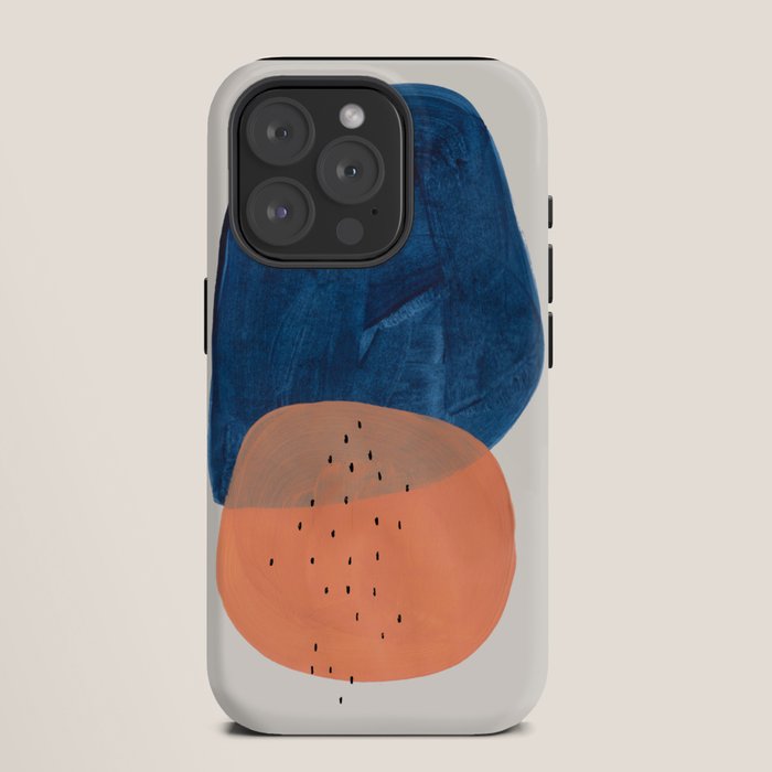 Twins' Minimalist Modern Mid Century Colorful Navy Blue Tan Shapes by Ejaaz Haniff iPhone Case