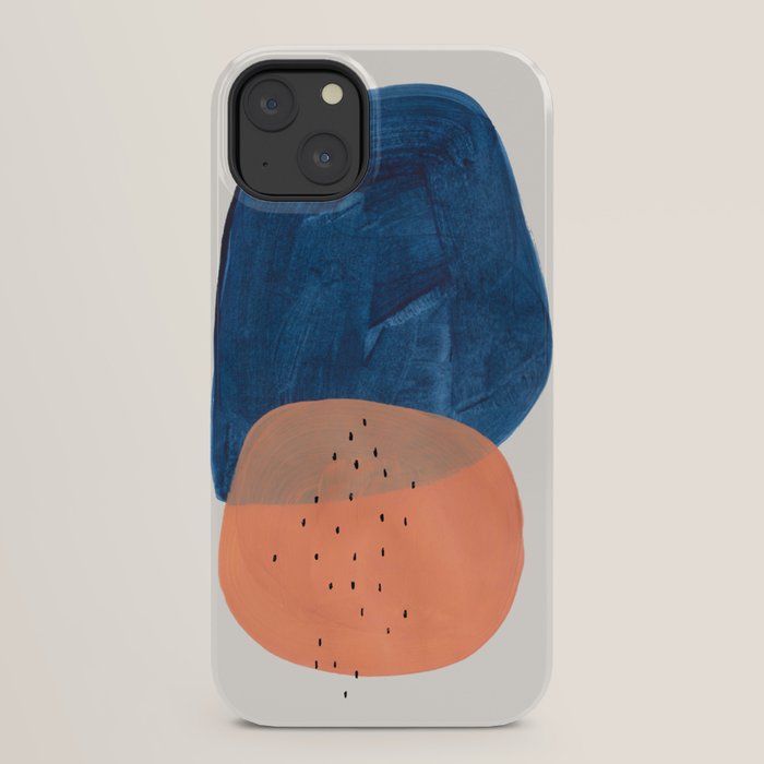 Twins' Minimalist Modern Mid Century Colorful Navy Blue Tan Shapes by Ejaaz Haniff iPhone Case