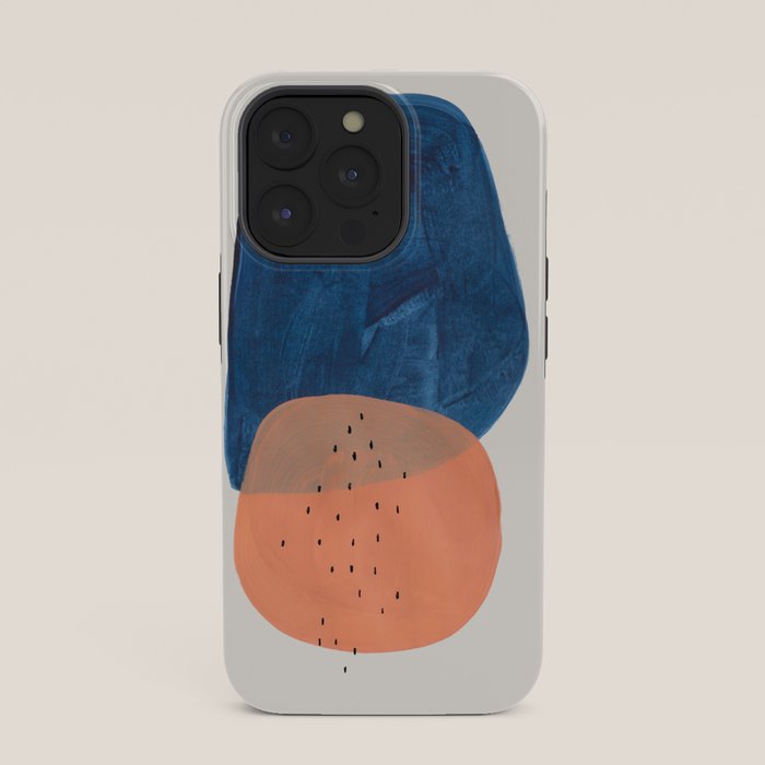Twins' Minimalist Modern Mid Century Colorful Navy Blue Tan Shapes by Ejaaz Haniff iPhone Case