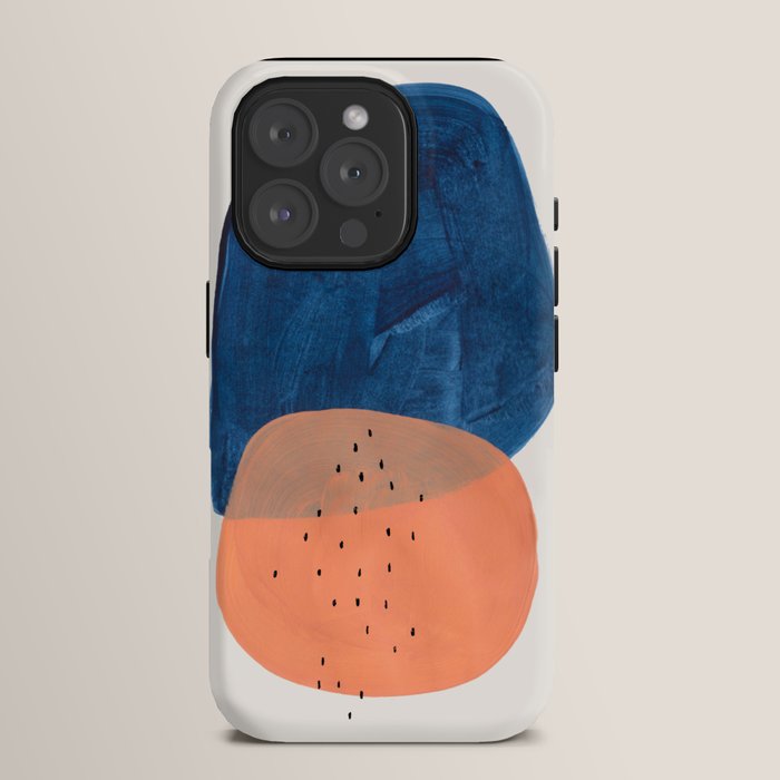 Twins' Minimalist Modern Mid Century Colorful Navy Blue Tan Shapes by Ejaaz Haniff iPhone Case