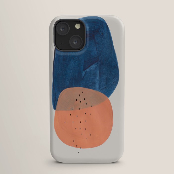 Twins' Minimalist Modern Mid Century Colorful Navy Blue Tan Shapes by Ejaaz Haniff iPhone Case