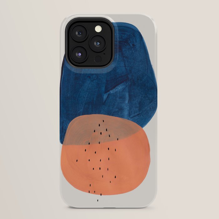 Twins' Minimalist Modern Mid Century Colorful Navy Blue Tan Shapes by Ejaaz Haniff iPhone Case