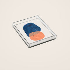 Twins' Minimalist Modern Mid Century Colorful Navy Blue Tan Shapes by Ejaaz Haniff Acrylic Tray