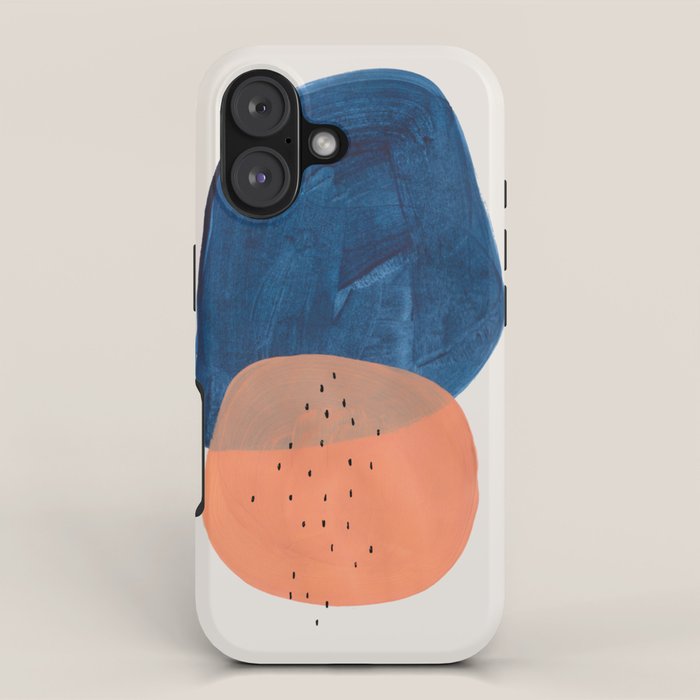 Twins' Minimalist Modern Mid Century Colorful Navy Blue Tan Shapes by Ejaaz Haniff iPhone Case