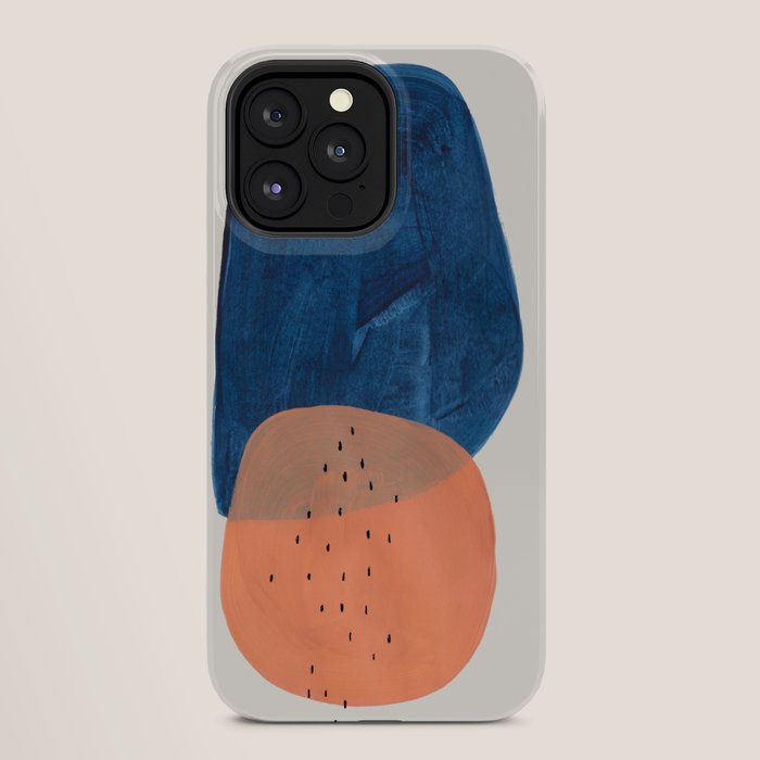 Twins' Minimalist Modern Mid Century Colorful Navy Blue Tan Shapes by Ejaaz Haniff iPhone Case