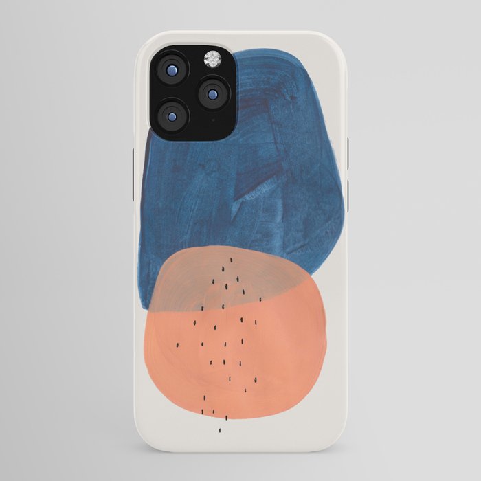 Twins' Minimalist Modern Mid Century Colorful Navy Blue Tan Shapes by Ejaaz Haniff iPhone Case