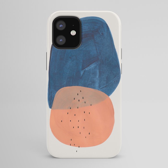 Twins' Minimalist Modern Mid Century Colorful Navy Blue Tan Shapes by Ejaaz Haniff iPhone Case