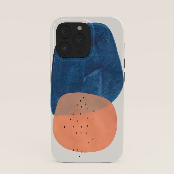 Twins' Minimalist Modern Mid Century Colorful Navy Blue Tan Shapes by Ejaaz Haniff iPhone Case
