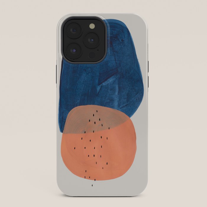 Twins' Minimalist Modern Mid Century Colorful Navy Blue Tan Shapes by Ejaaz Haniff iPhone Case