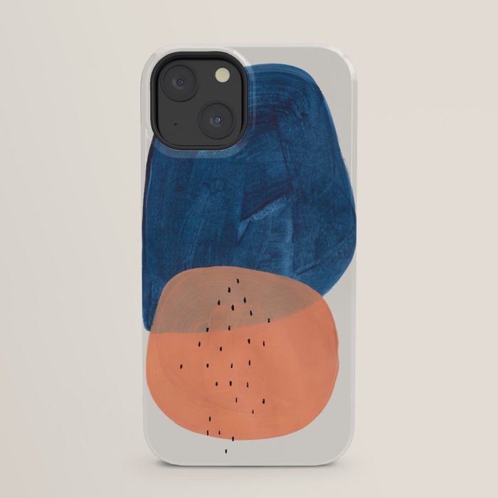 Twins' Minimalist Modern Mid Century Colorful Navy Blue Tan Shapes by Ejaaz Haniff iPhone Case