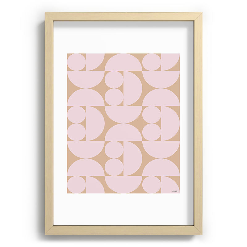 "Grapes and apple slices (pale pink)" Framed Art Print