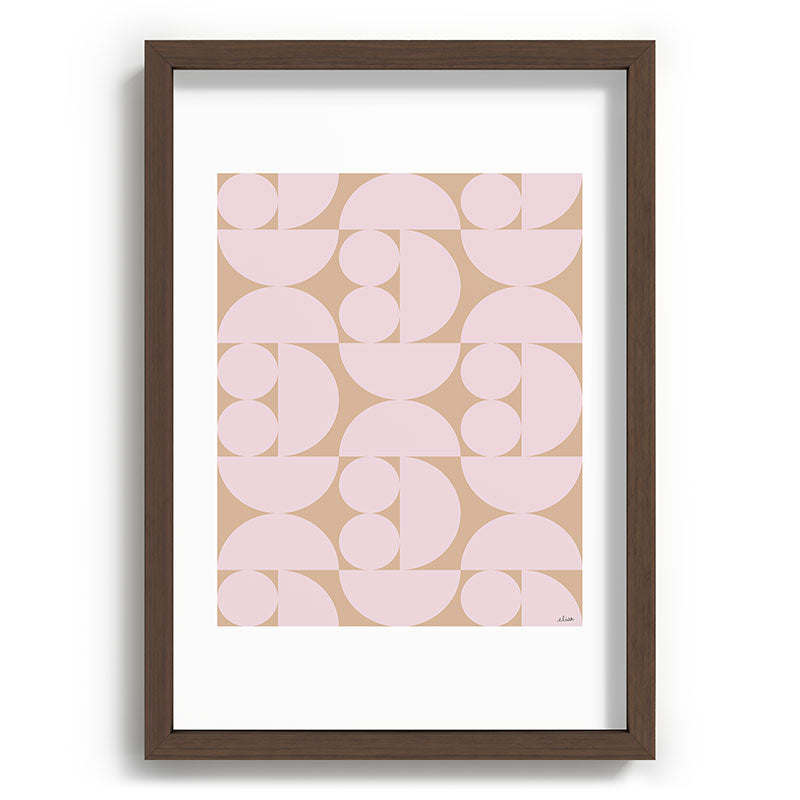 "Grapes and apple slices (pale pink)" Framed Art Print