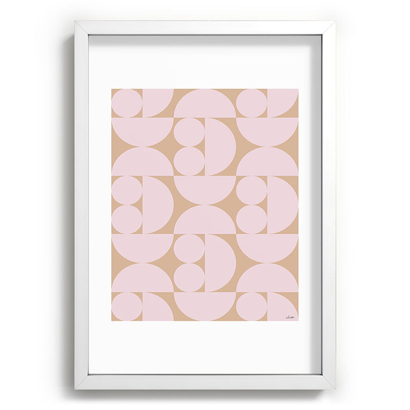 "Grapes and apple slices (pale pink)" Framed Art Print